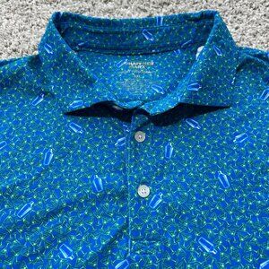 Hart Schaffner Marx Mens XXL Polo Shirt Martini Cocktail Print